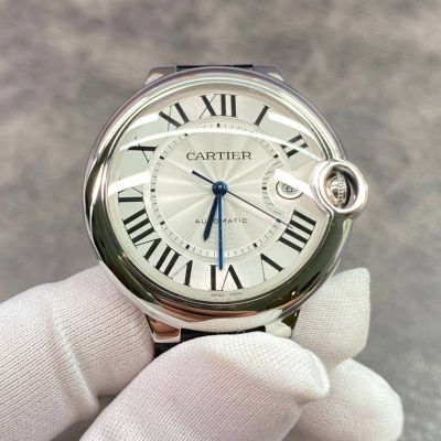 Cartier 42*13MM Stainless Steel 2824 Movement Italian Cowhide Leather Black Bracelet Watch cartier pen replica